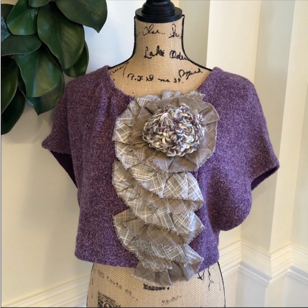 Anthropologie Moth Floral Shrug